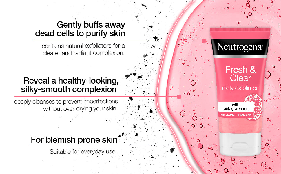 Neutrogena Fresh & Clear Daily Exfoliator Face Wash With Pink Grapefruit -150ml