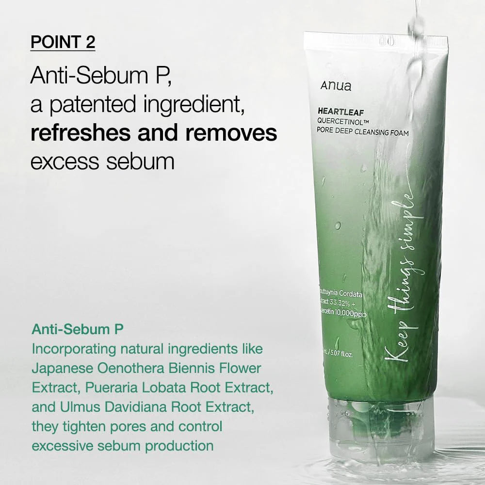 ANUA - Heartleaf Quercetinol Pore Deep Cleansing Foam 150ml