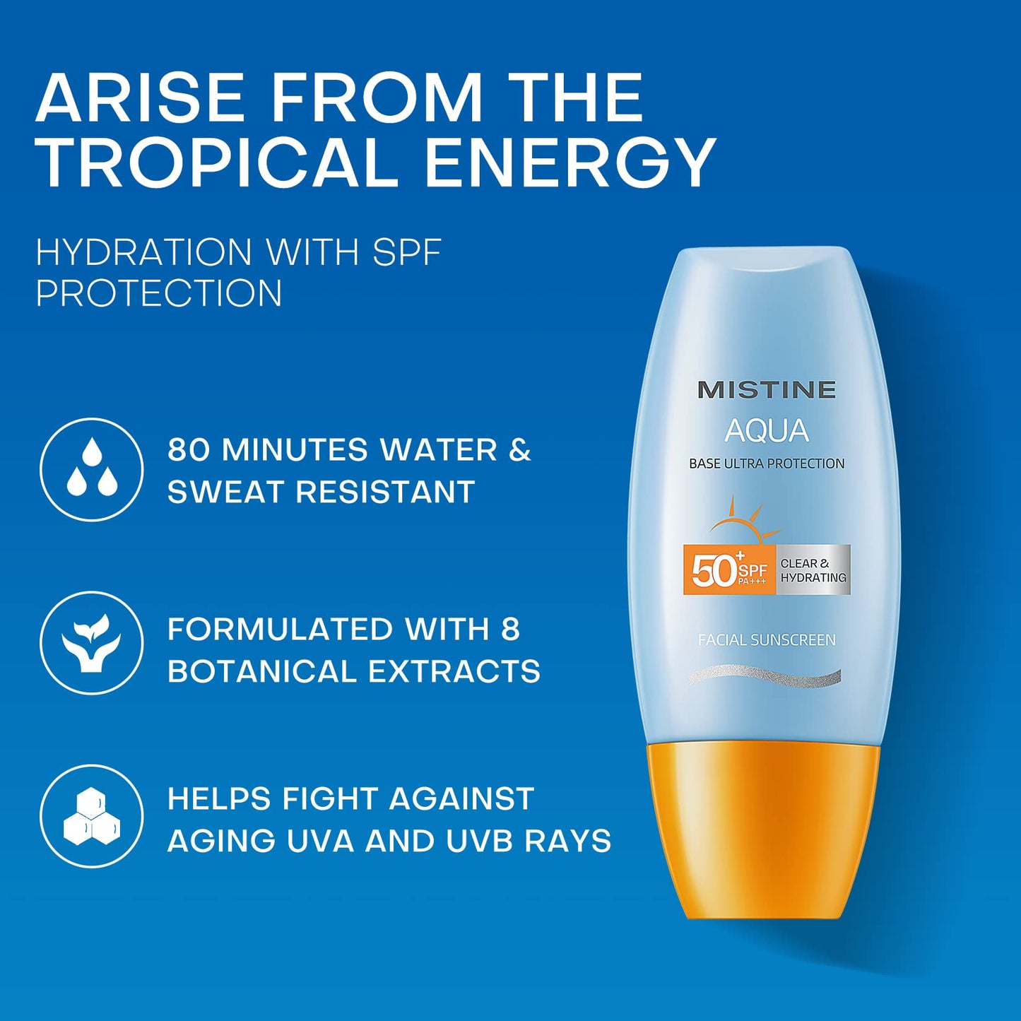 MISTINE Aqua Base Ultra Protection Matte & Light Facial Sunscreen Pro SPF50 PA ++++