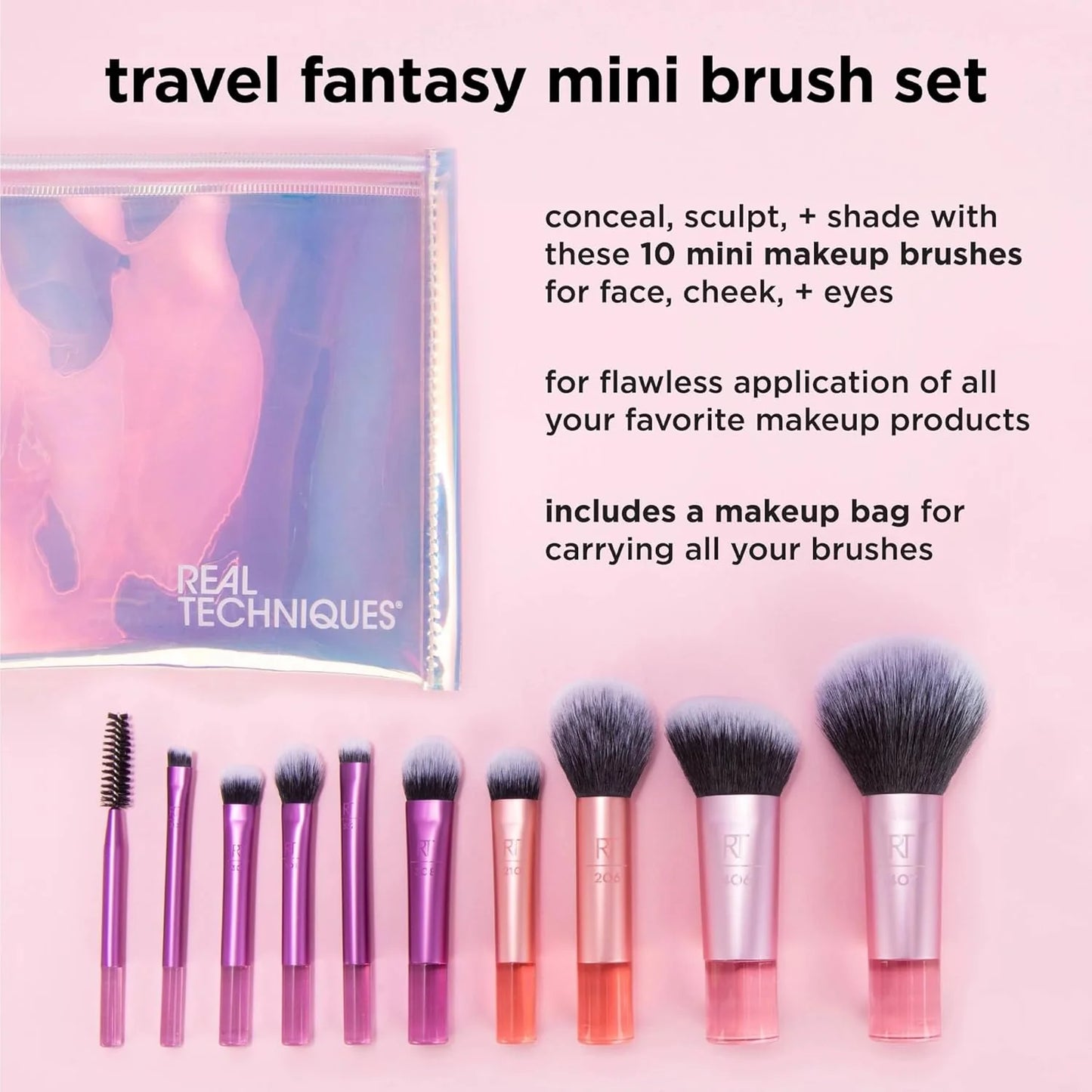 Real Techniques Travel Fantasy Mini Brush Set – Compact & Stylish Makeup Brushes