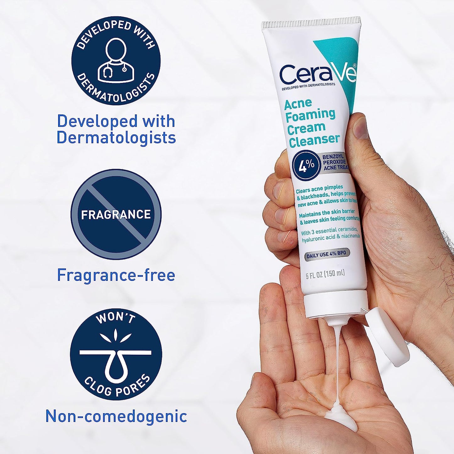 CeraVe Acne Foaming Cream Cleanser - 150ml