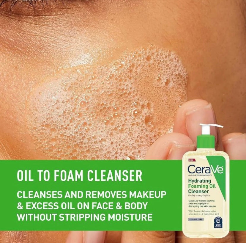 CeraVe Hydrating Foaming Oil Cleanser 237ml – For Dry Skin