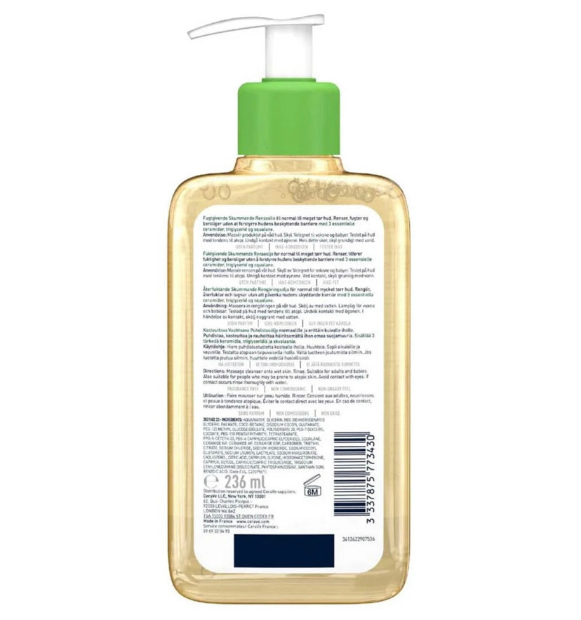 CeraVe Hydrating Foaming Oil Cleanser 237ml – For Dry Skin