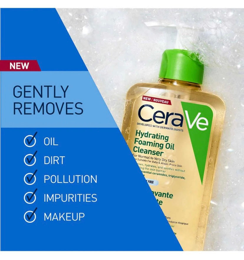 CeraVe Hydrating Foaming Oil Cleanser 237ml – For Dry Skin