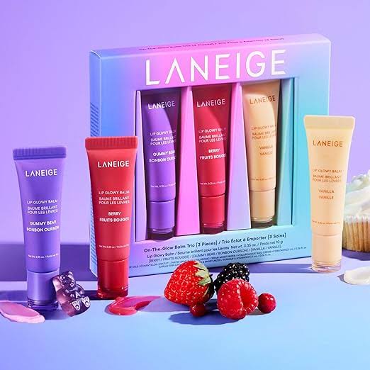LANEIGE Lip Glowy Balm trio pack of 3 set