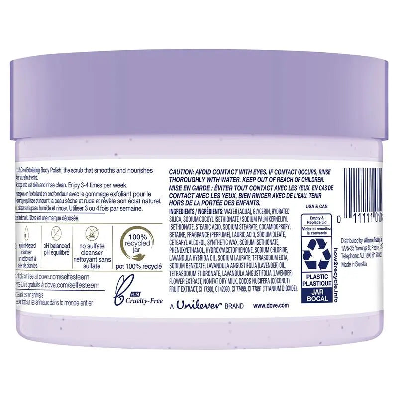 Dove Exfoliating Body Polish Crushed Lavender And Coconut Milk