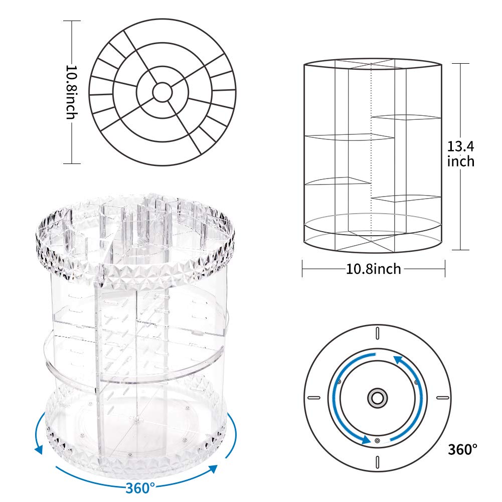 Acrylic 360 Degree Rotation Cosmetic Organizer