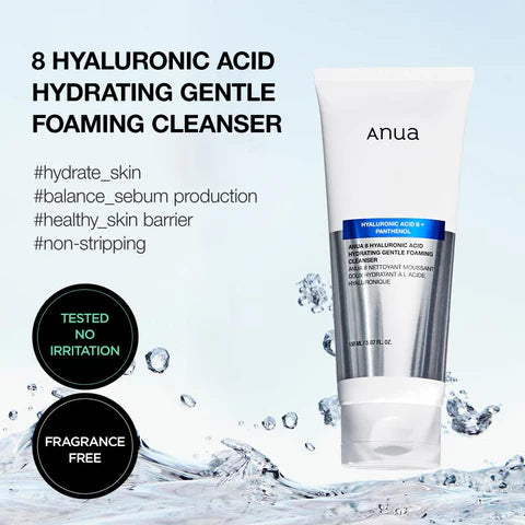 Anua 8 Hyaluronic Acid Hydrating Gentle Foaming Cleanser