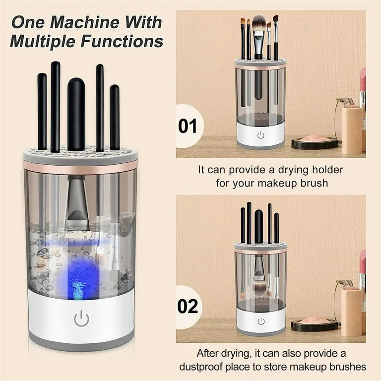 3-in-1 Automatic Makeup Brush Cleaning Drying Stand