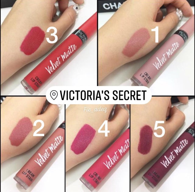 Victoria's Secret Velvet Matte Cream Lip Stain – Set Of 5 Long-Lasting Liquid Lipsticks