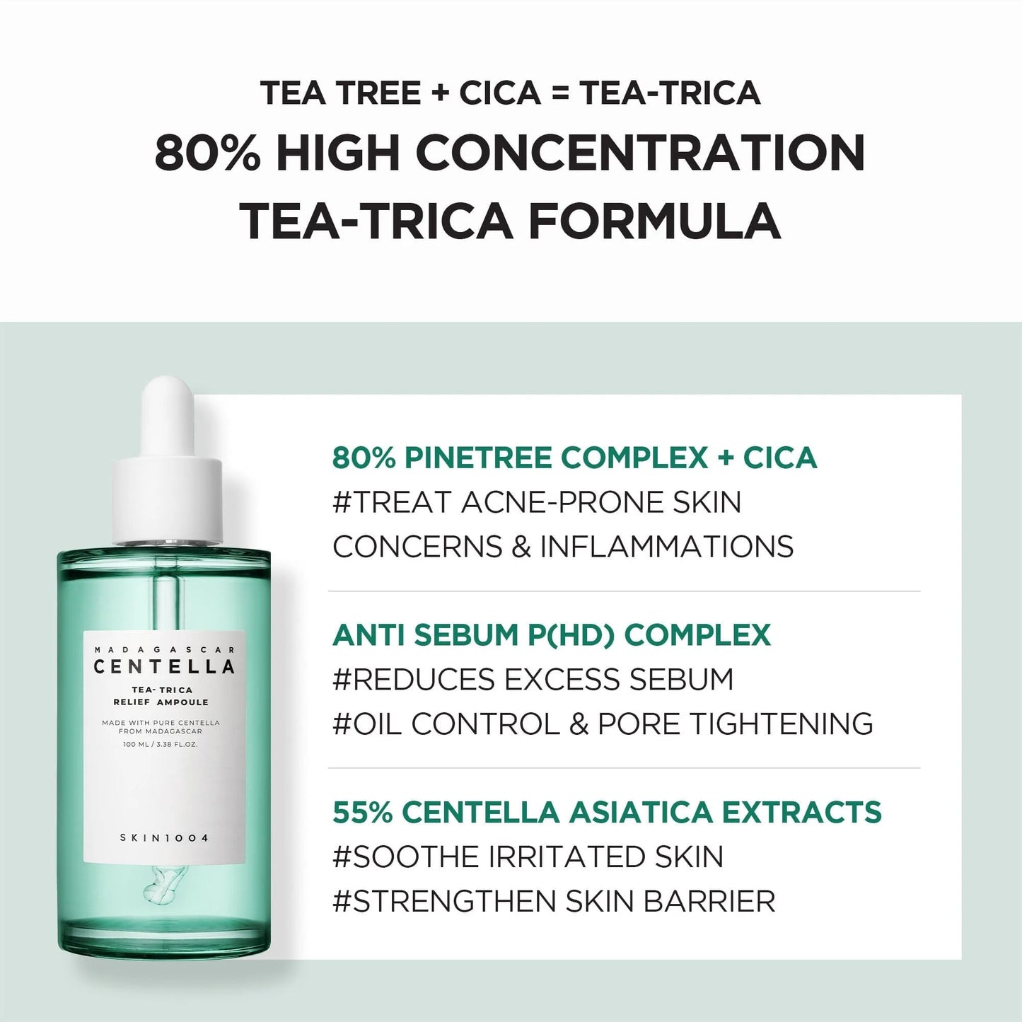 Skin1004 Madagascar Centella Tea-Trica Relief Ampoule -100ml