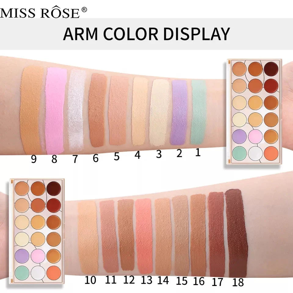 Miss Rose - Color Corrector and Concealer Palette (18 Color)