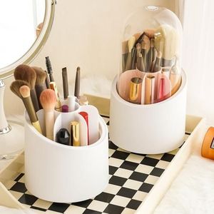 360 Degree Rotating Makeup Brush Cosmetic Storage Box Organizer
