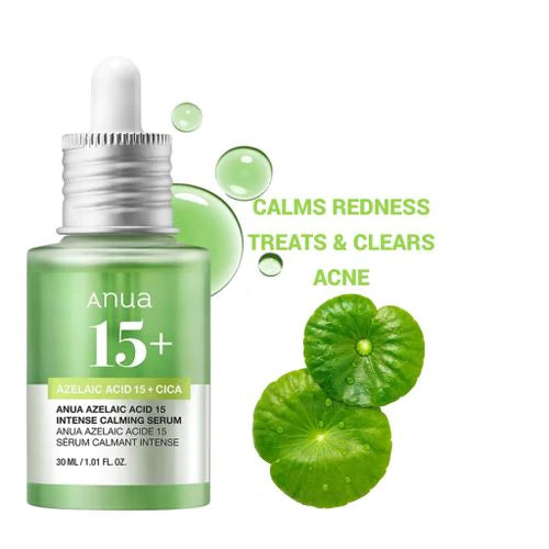Anua Azelaic Acid 15% + CICA Intense Calming Serum 30ml – Brightening, Acne Care & Skin Tone Corrector