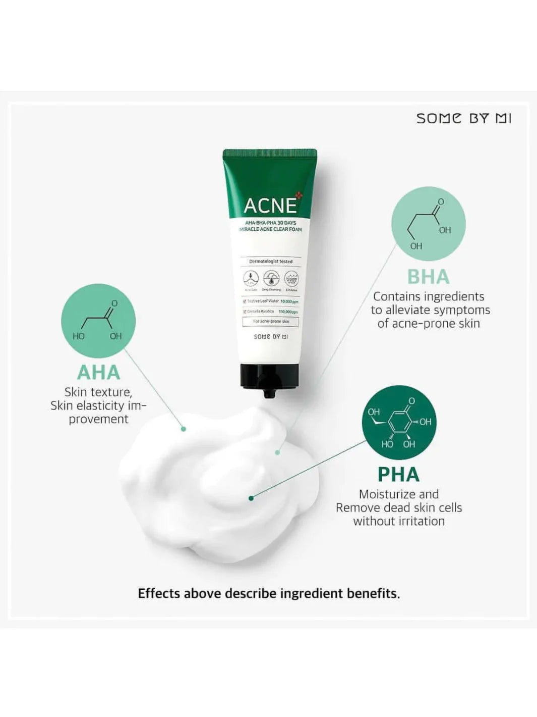 Some By MI- AHA BHA PHA 30 Days Miracle Acne Clear Foam -100ml