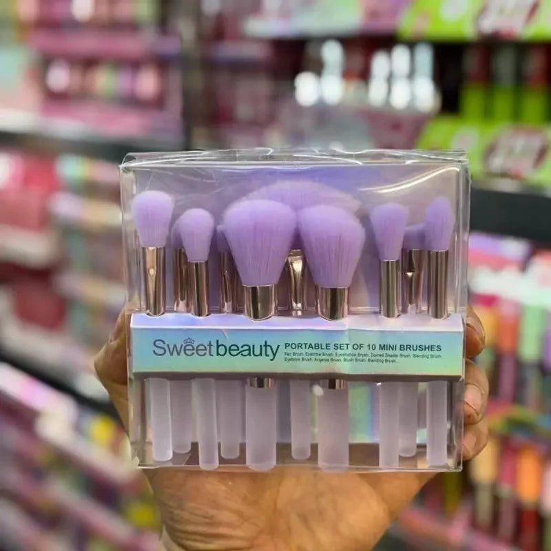 Sweet Beauty 10 pcs Mini Makeup Brush Set
