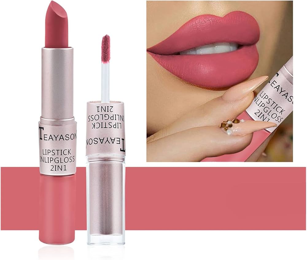 TEAYASON Matte 2in1 Lip Gloss & Lipstick Set (Pack of 6)