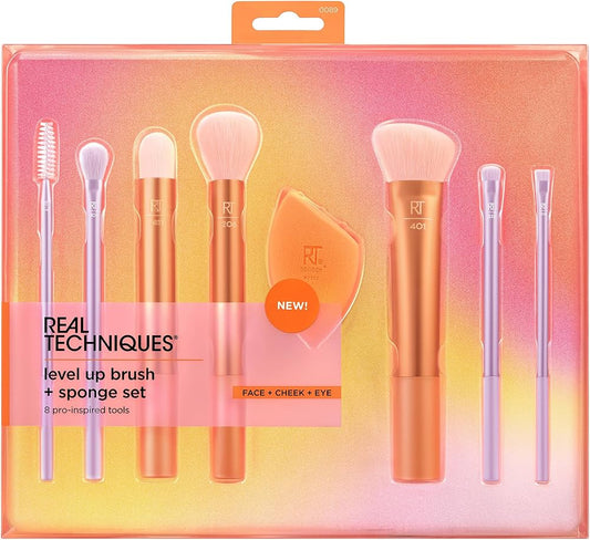 Real Techniques Level Up Brush And Sponge Set – 6-Piece Kit For Flawless Makeup Application