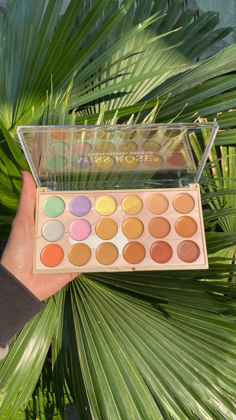 Miss Rose - Color Corrector and Concealer Palette (18 Color)