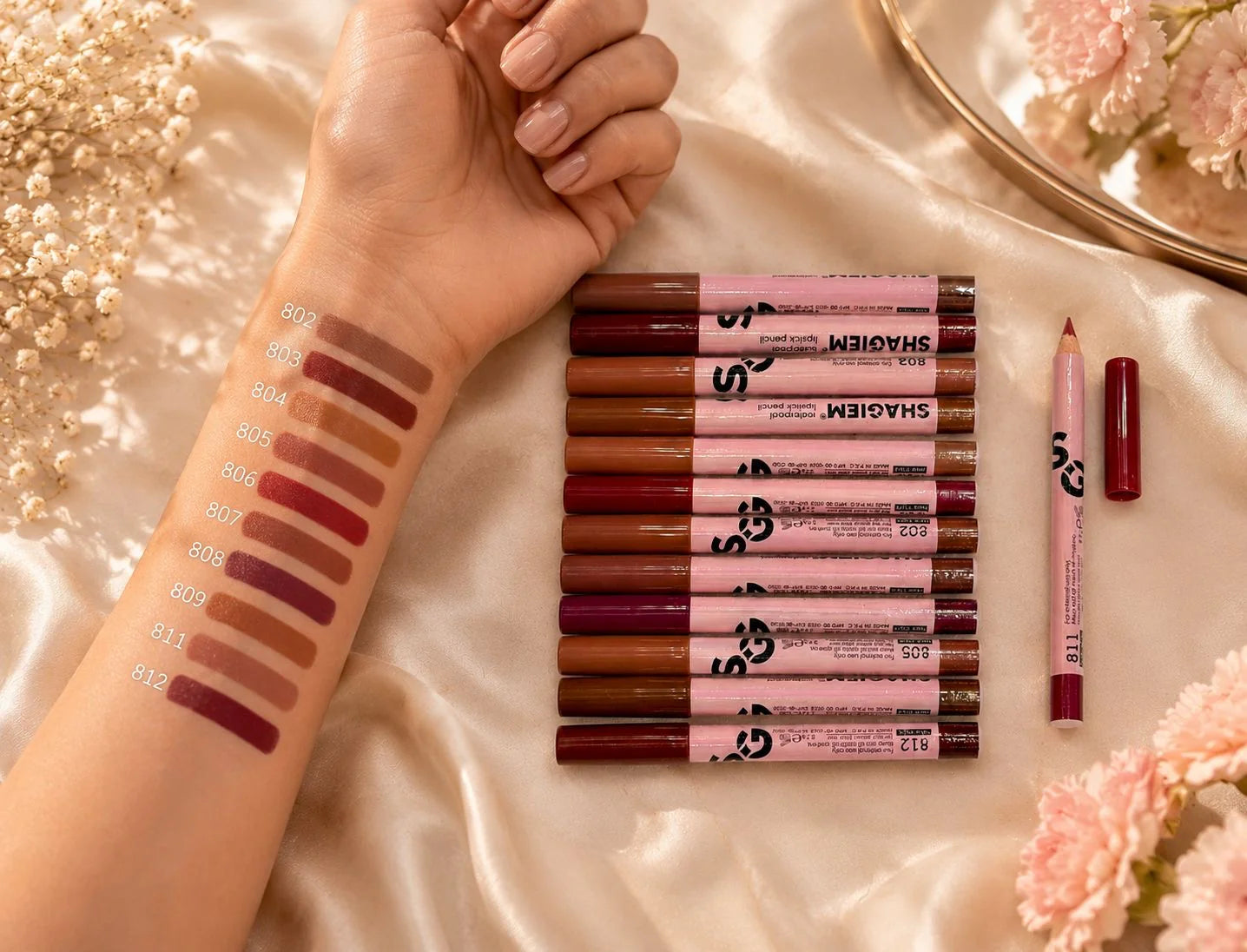 Sheglam Waterproof Lipstick Pencil (Pack Of 12)