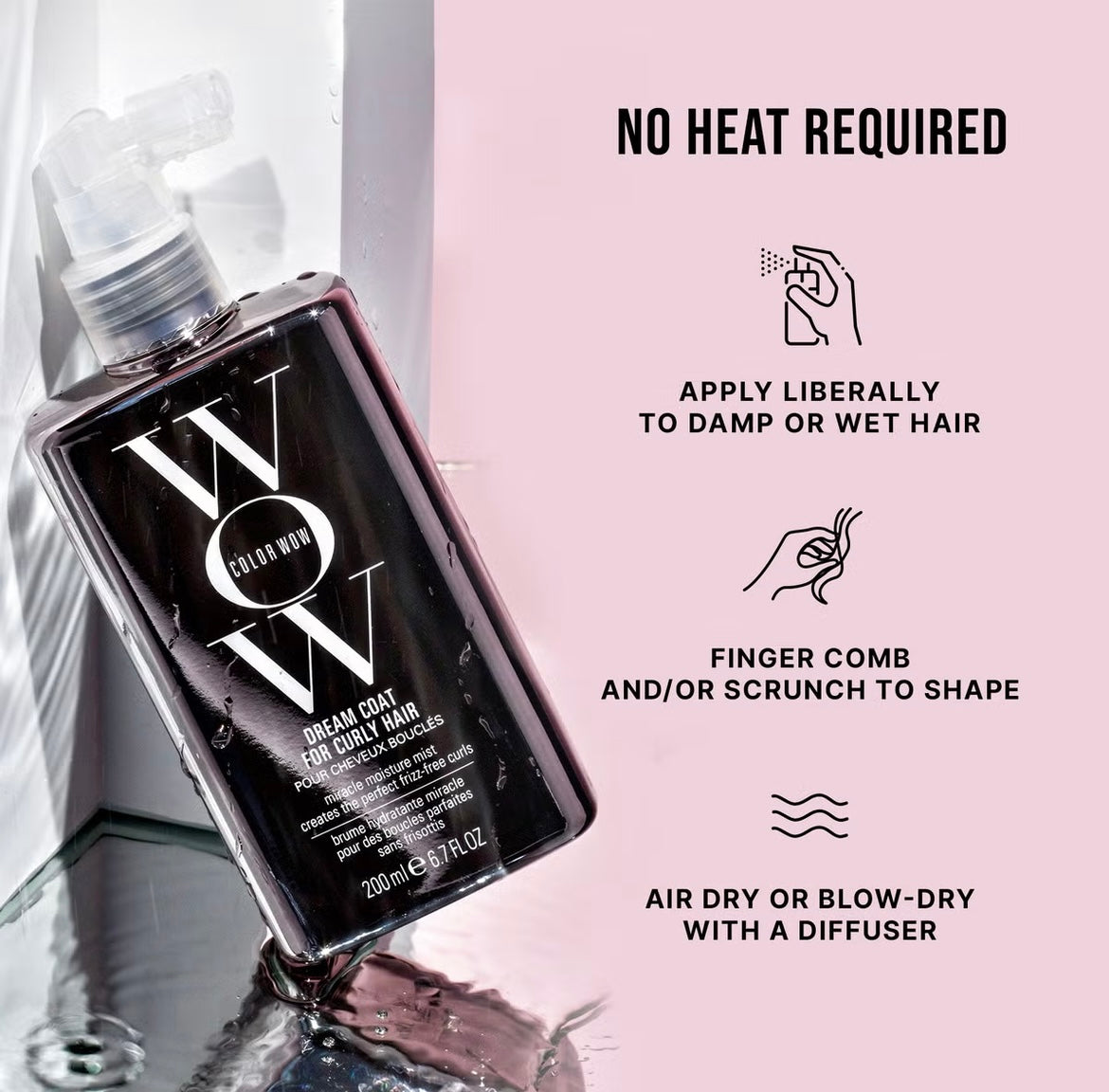 Color Wow Dream Coat For Curly Hair 200ml – Anti-Frizz, Moisture Lock & Curl-Defining Spray