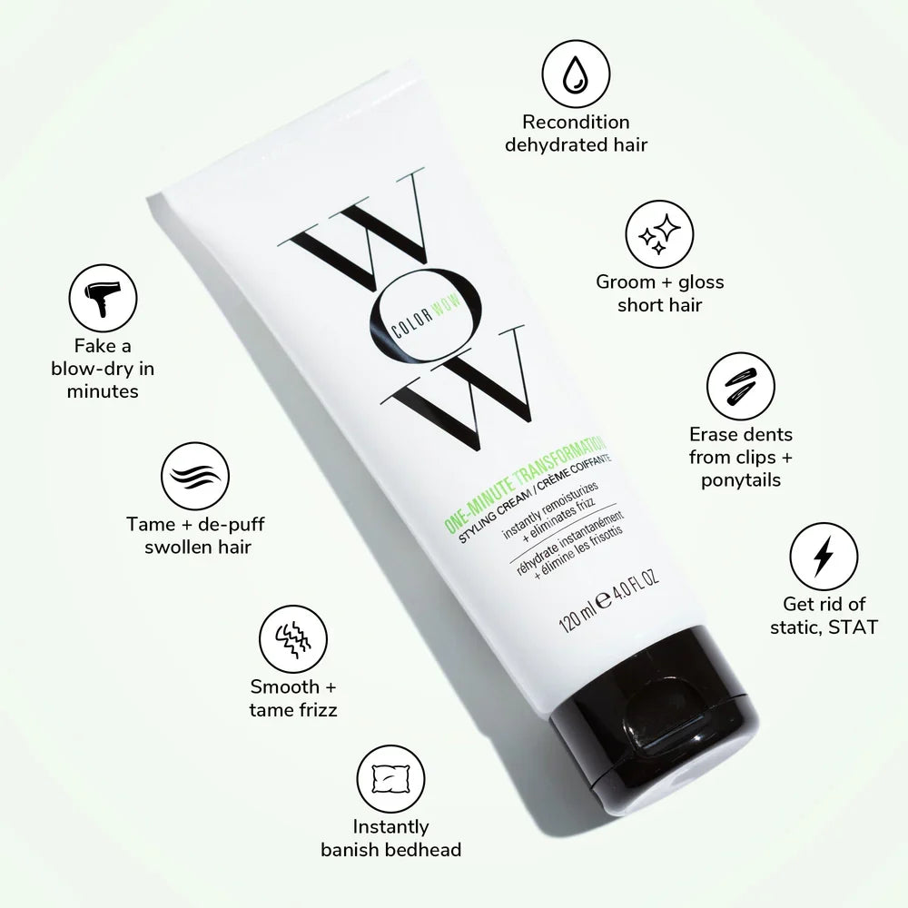 Color Wow One-Minute Transformation Styling Cream 120ml – Frizz Control & Smooth Hair Styling Cream