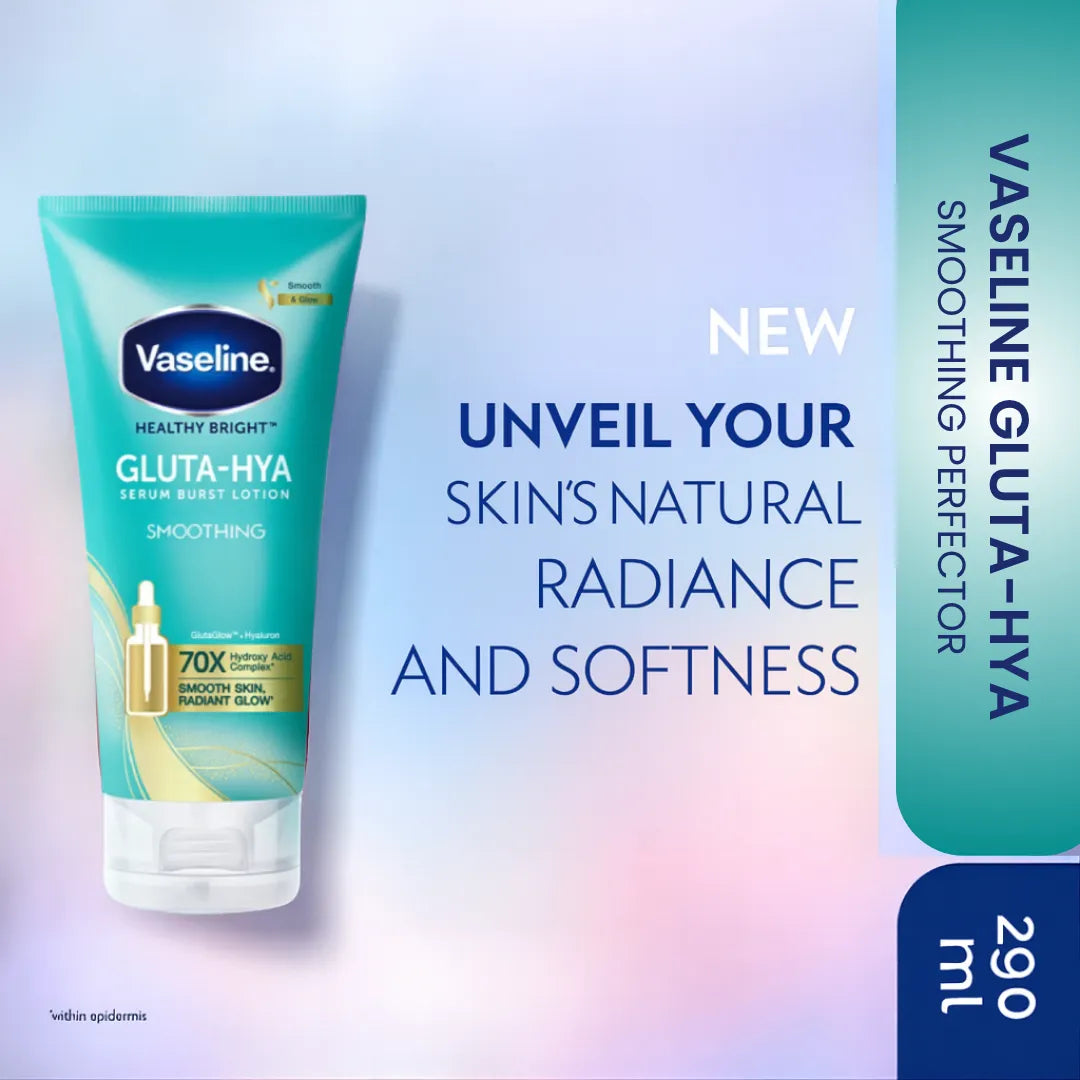 Vaseline Gluta-Hya Serum Burst Lotion Smoothing Perfector 290ML | Deep Brightening & Moisturizing Body Lotion