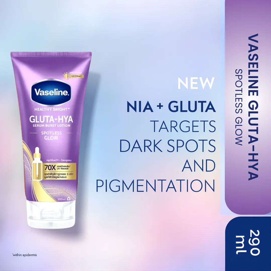Vaseline Gluta-Hya Serum Burst Lotion Spotless Glow 290ML – Radiant, Smooth & Hydrated Skin