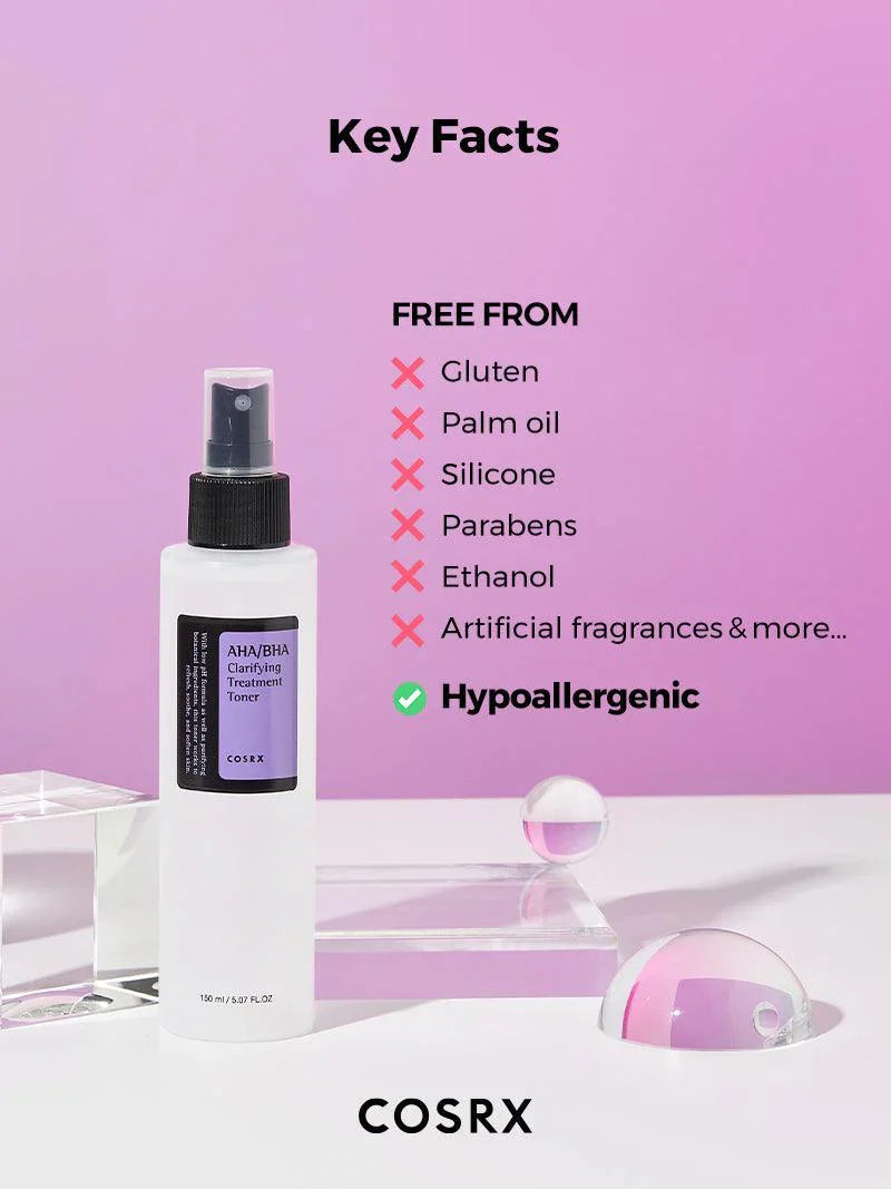 COSRX AHA BHA Clarifying Treatment Toner 200ml – Exfoliating & Hydrating Toner For Smooth, Clear Skin