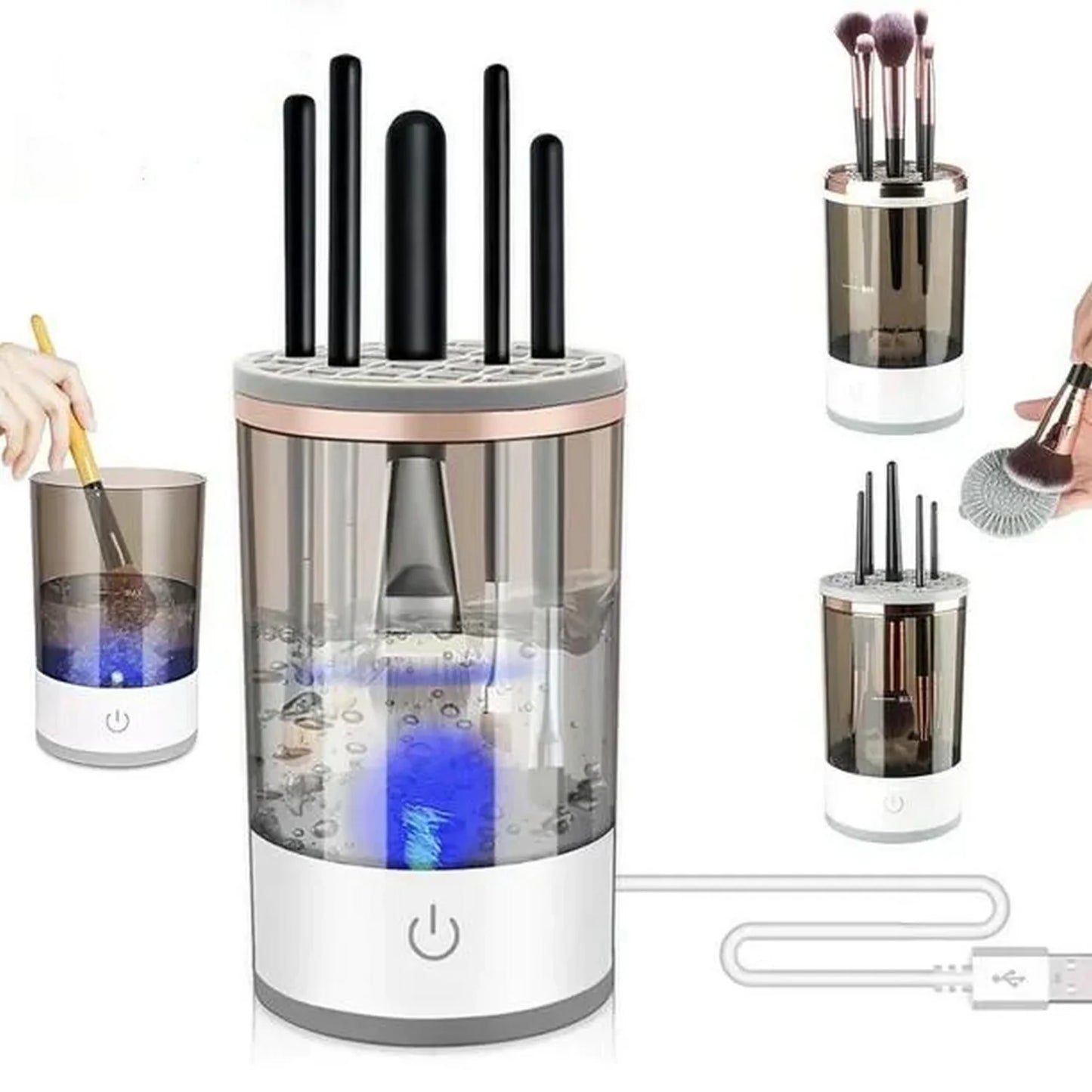 3-in-1 Automatic Makeup Brush Cleaning Drying Stand