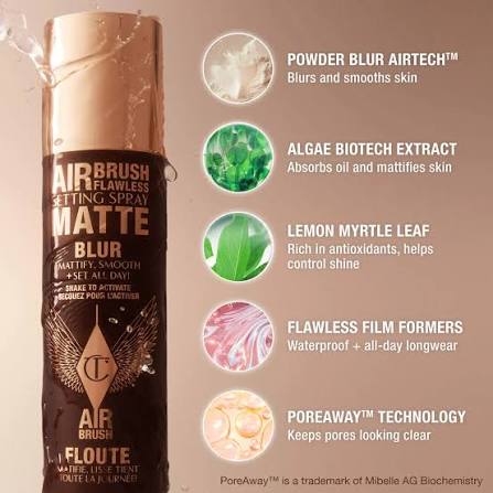 Charlotte Tilbury Airbrush Flawless Matte Blurring & Waterproof Setting Spray -100ml