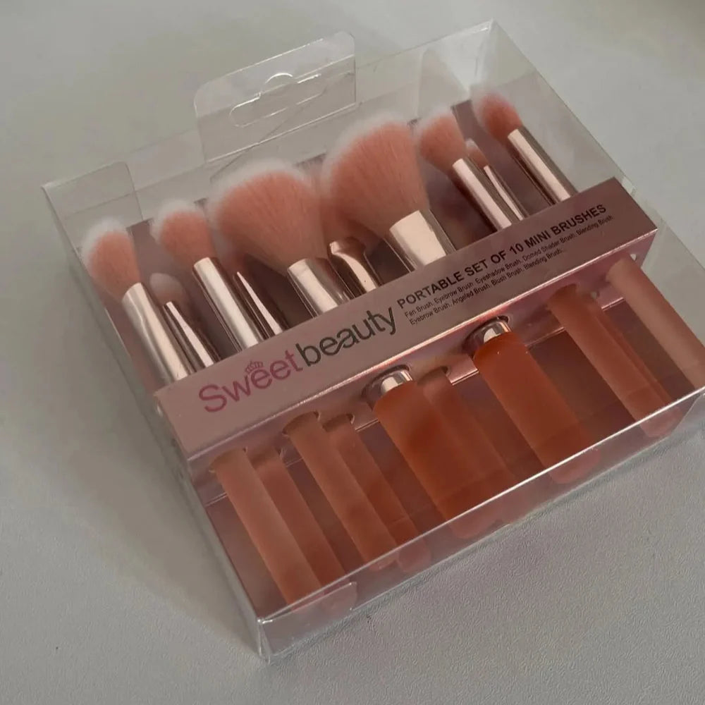 Sweet Beauty 10 pcs Mini Makeup Brush Set