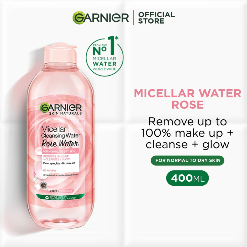 Garnier Rose Micellar Cleansing Water 400ml For Sensitive Skin | Gentle Makeup Remover