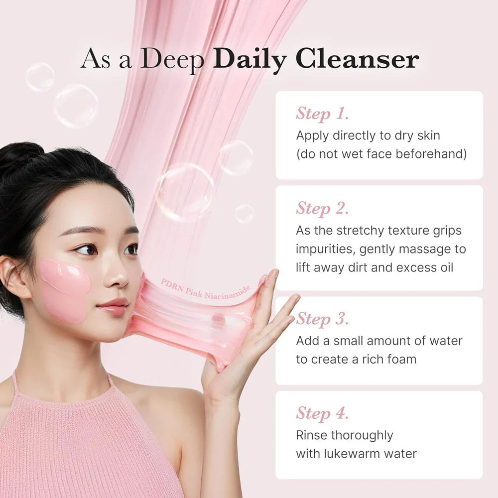 Medicube PDRN Pink Niacinamide Whip Cleanser 120g – Hydrating & Brightening Facial Cleanser