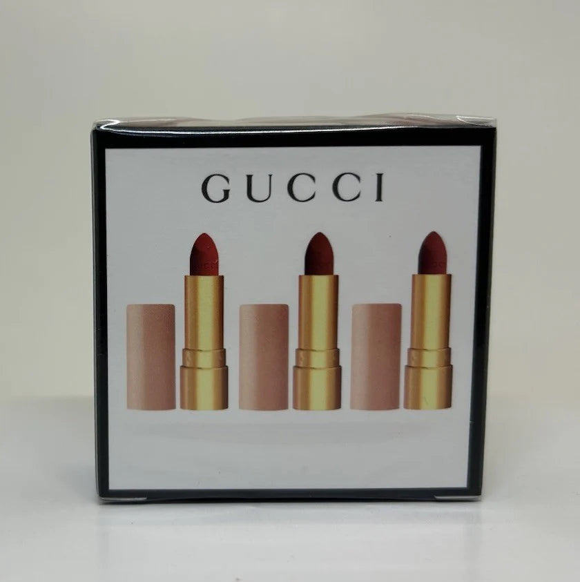 Gucci Rouge À Lèvres Mat Lipstick Trio – Luxury Matte Lipstick Set