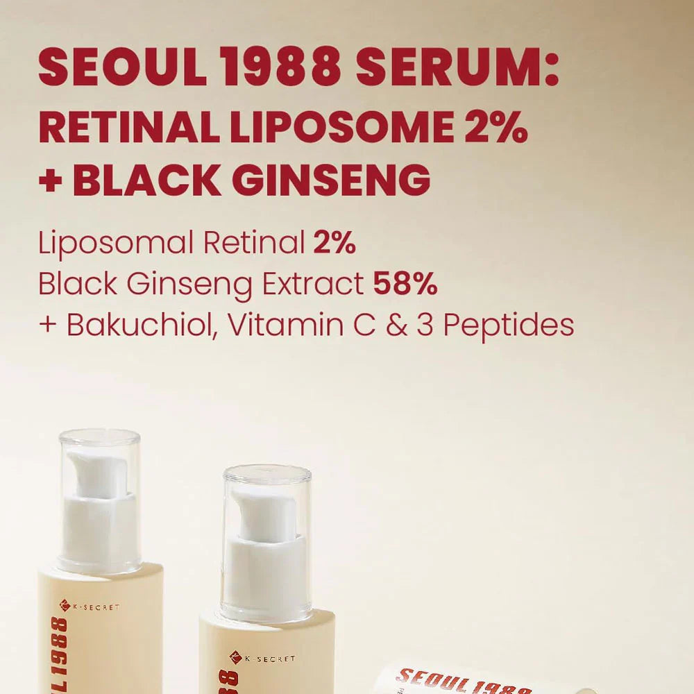 K-Secret Seoul 1988 Retinal Liposome 2% + Black Ginseng Serum -30ml